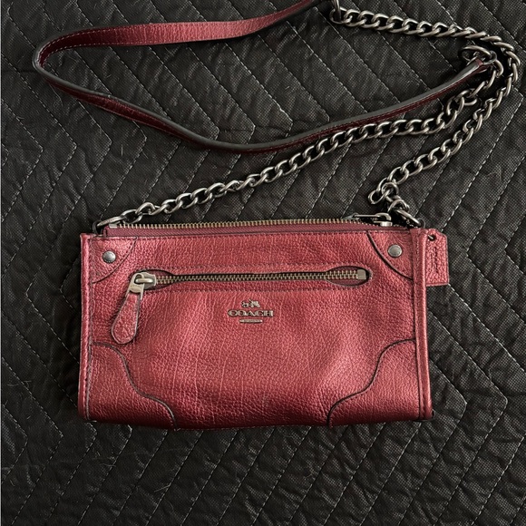 COACH Mickie Crossbody Bag - Metallic Burgundy - Picture 2 of 7